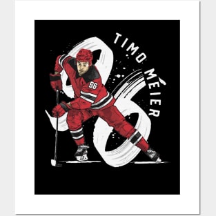 Timo Meier New Jersey Brush Posters and Art